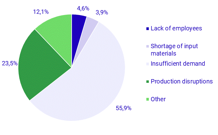 Reason for lower capacity utilisation, shares