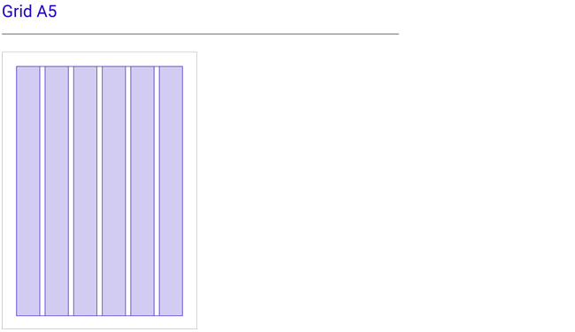 Bild som visar kolumner i griden vid A5-format.