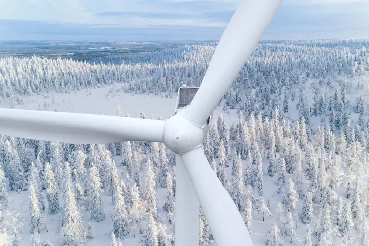 Wind turbines in the winter